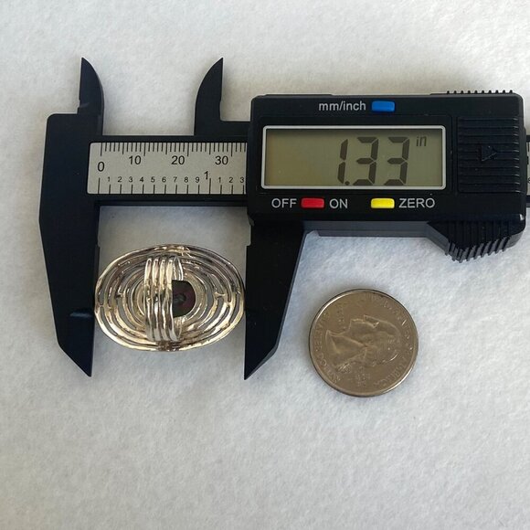 Sterling Silver 925 India Large Bezel Set Oval Mystic Quartz Statement Ring 5.5 - Picture 14 of 16